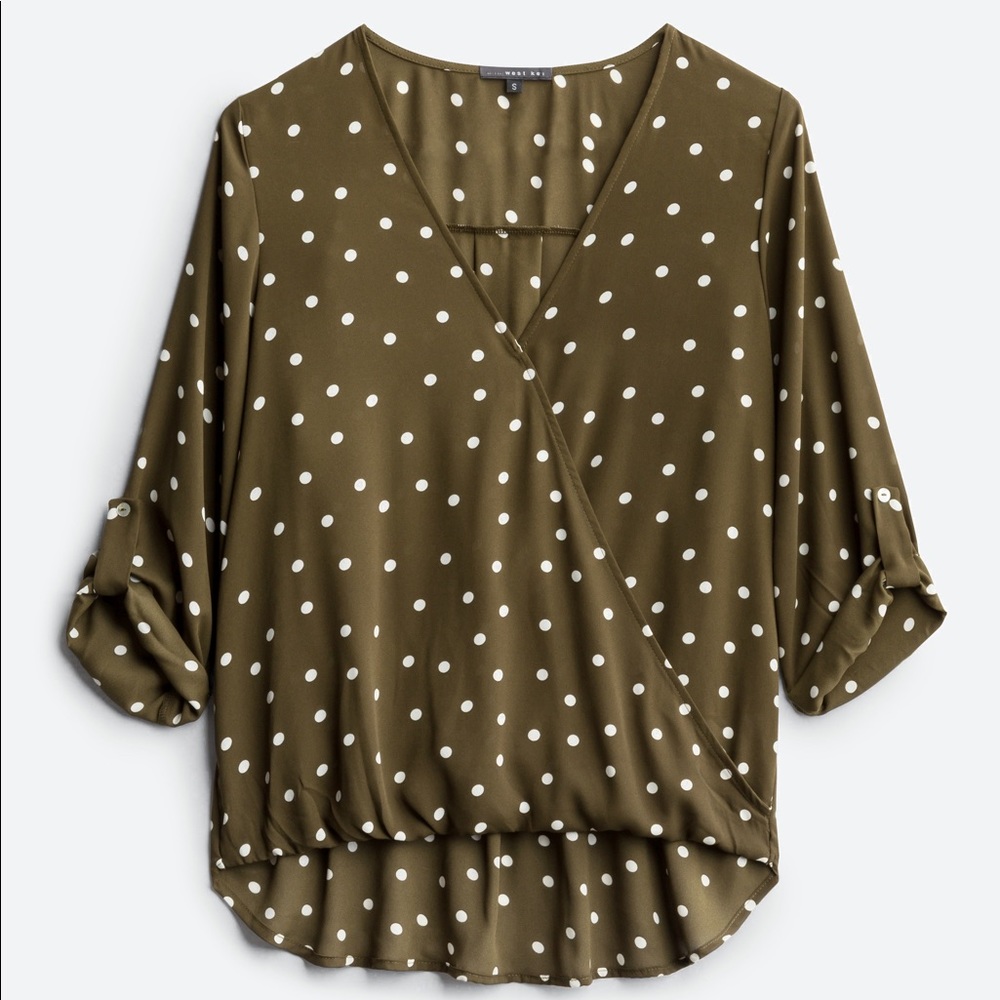 Olive High Low Blouse